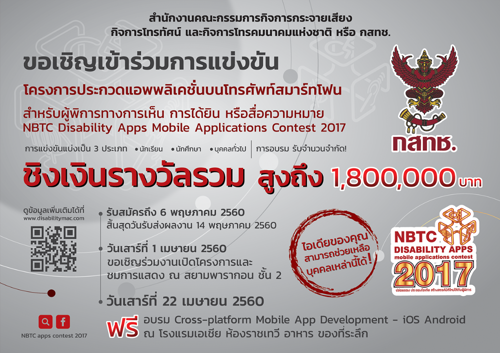 โครงการประกวด "การเขียนแอพพลิเคชั่นบนสมาร์ทโฟน เพื่อคนพิการทางการเห็น การได้ยิน และสื่อความหมาย"